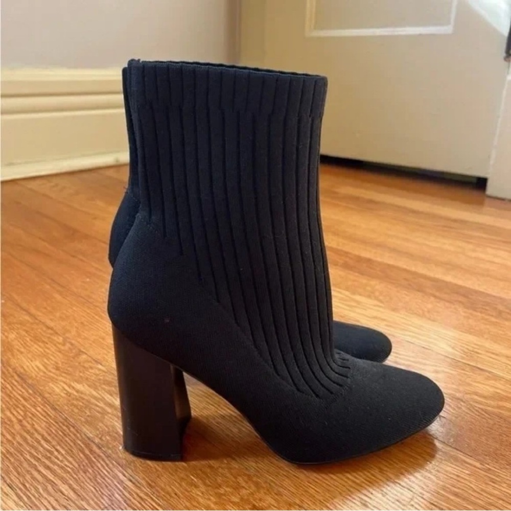 Kendall & Kylie Black Textured Heeled Boots